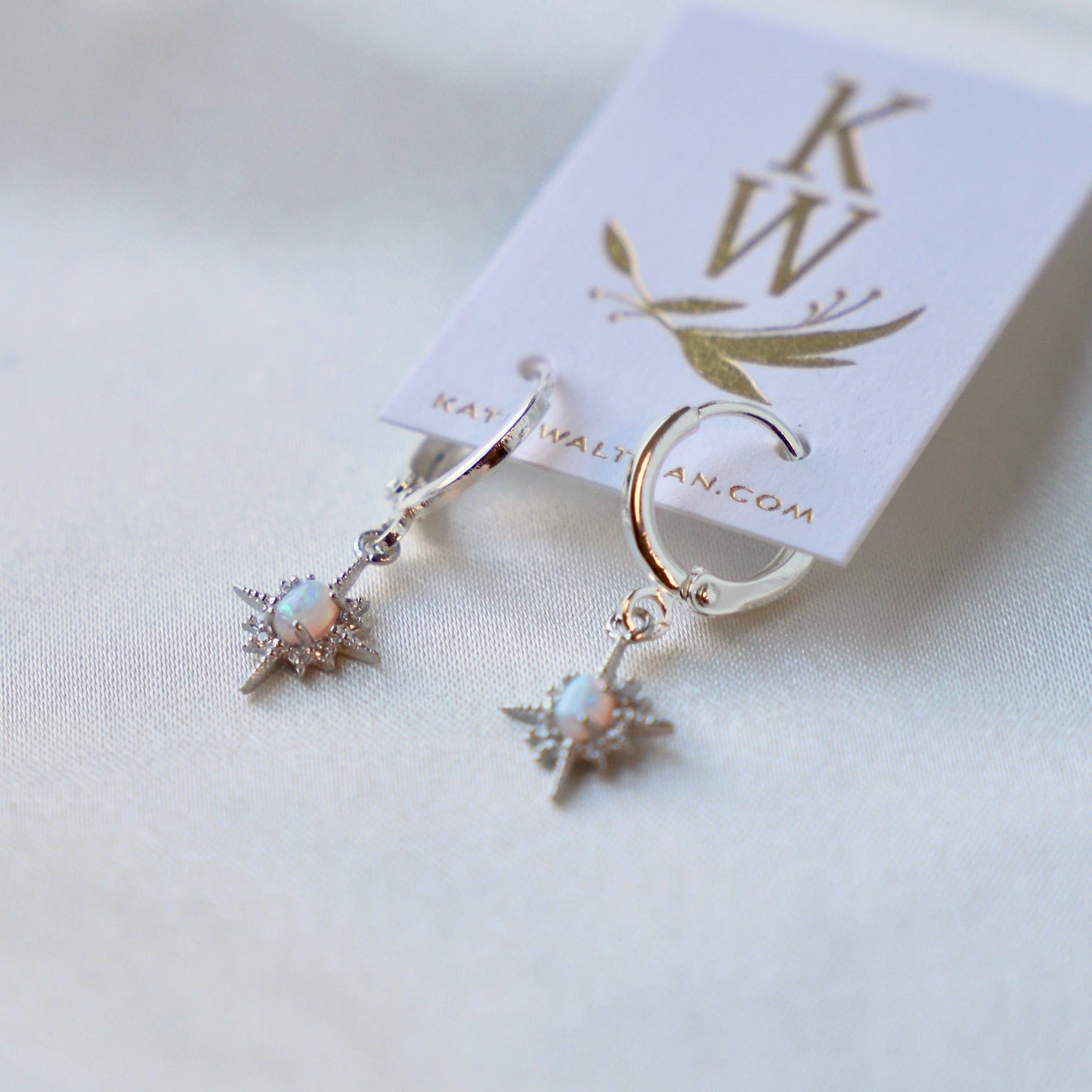 Opal North Star Earrings - Silver - November Moon