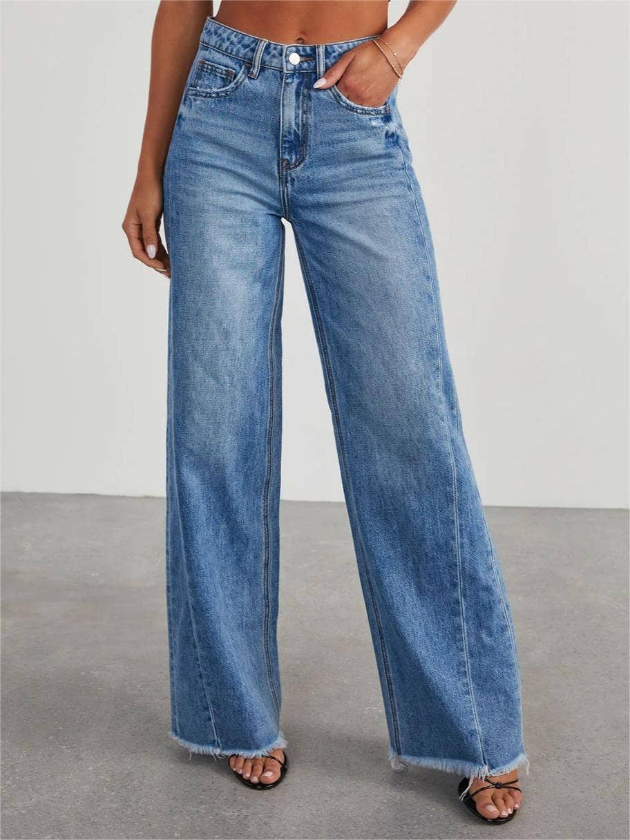 High Waist Wide Leg Jeans - November Moon