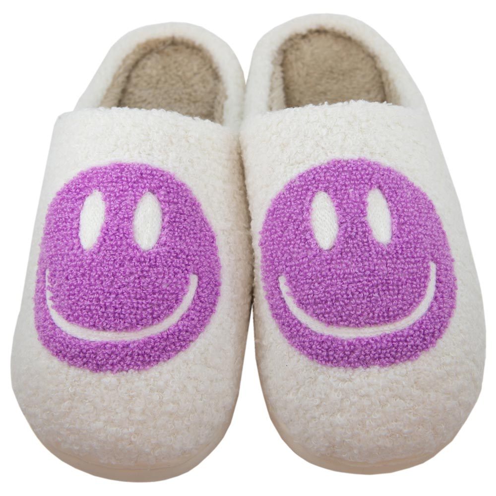 Lavender Happy Face Slippers - November Moon