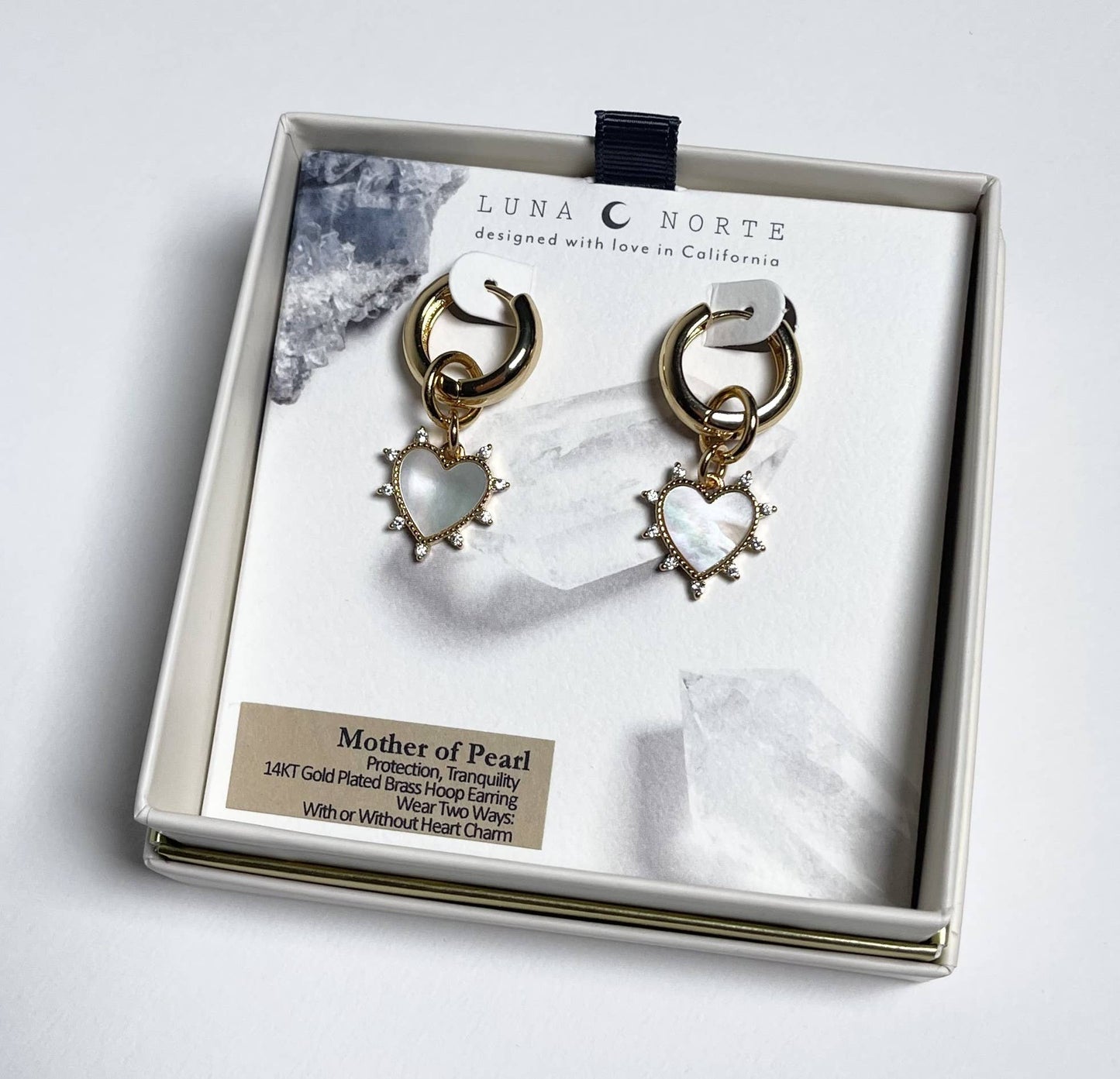 Gilded Heart Charm Huggie Hoop Earrings