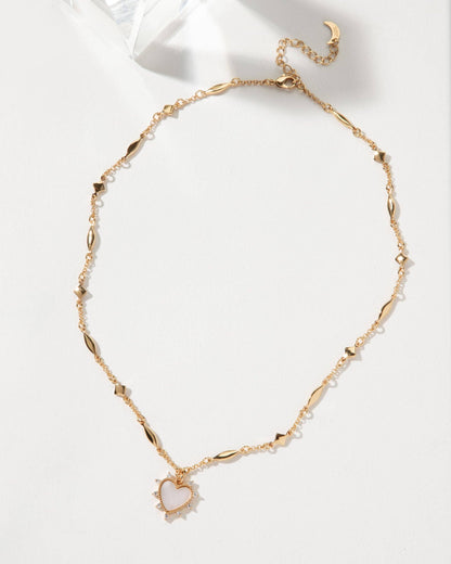 Gilded Heart Charm Necklace
