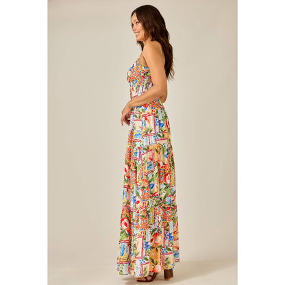 Color Splash Smocked Maxi Dress