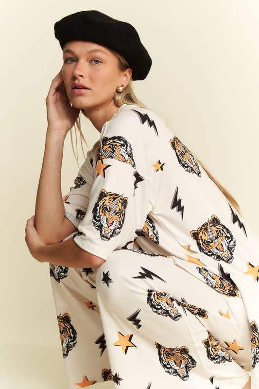 Tiger & Lightning Print Set