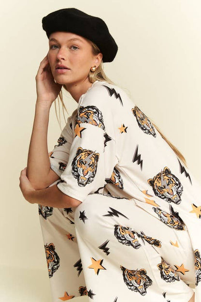 Tiger & Lightning Print Set