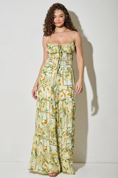 Pear Garden Smocked Jumpsuit