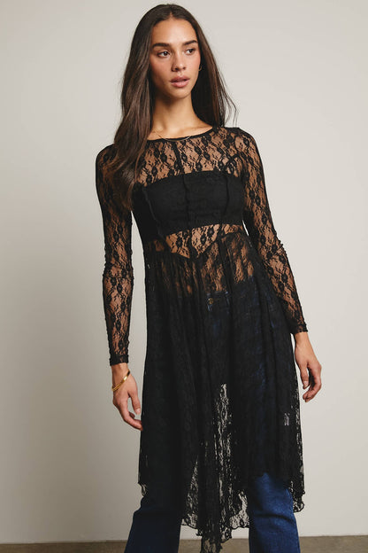 Sheer Lace Layering Dress
