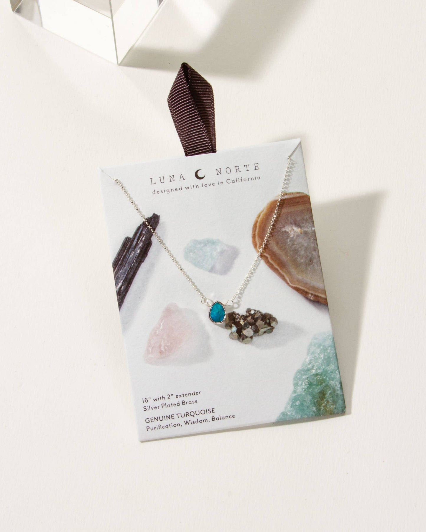 Silver Delicate Gemstone Necklace - Turquoise