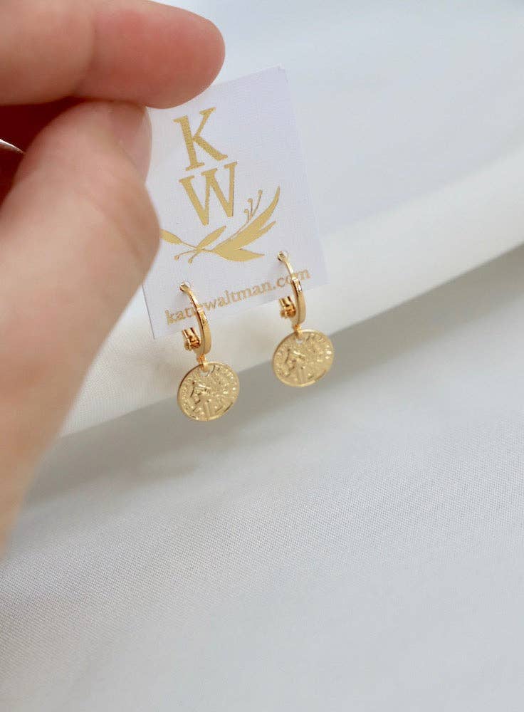 Petite Coin Huggie Earrings