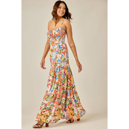 Color Splash Smocked Maxi Dress