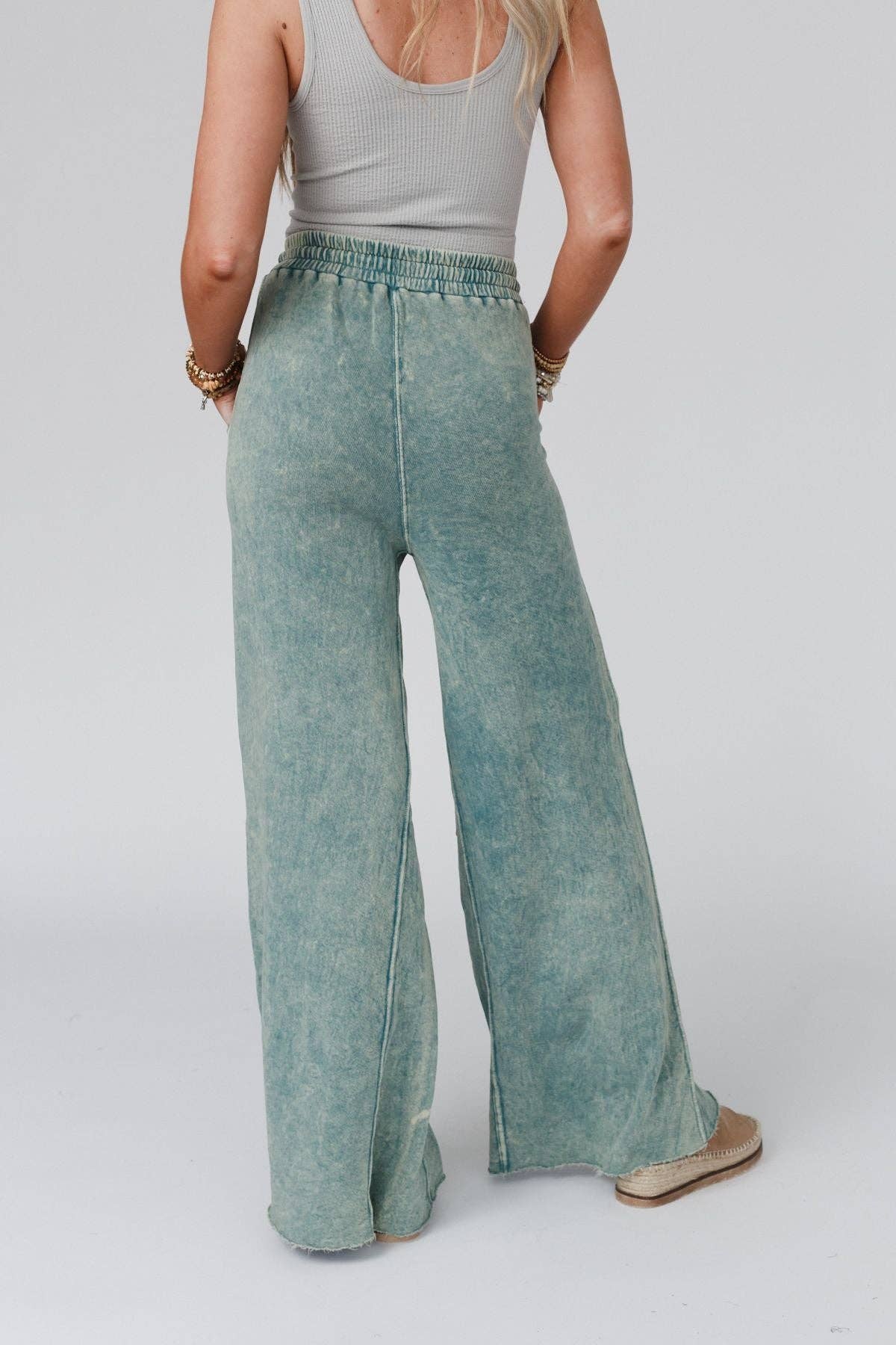 Robin Wide Leg Pant - Turquoise