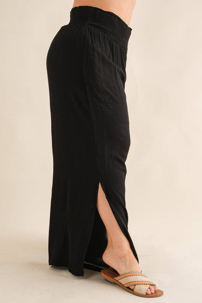 PLUS Wide Leg Palazzo Pants - Black