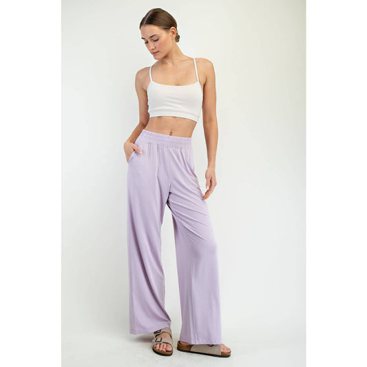 Breezy Wide-Leg Sweatpants - Lavender Dream