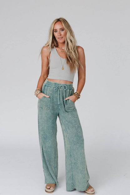 Robin Wide Leg Pant - Turquoise