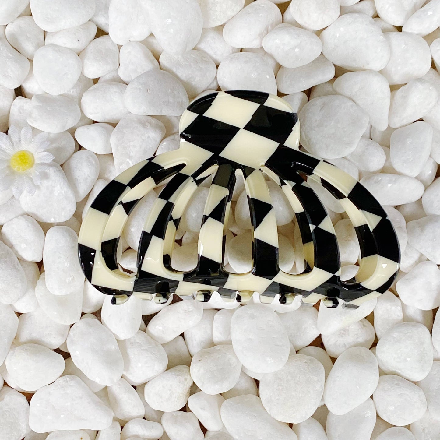Checkered Hair Claw Clip