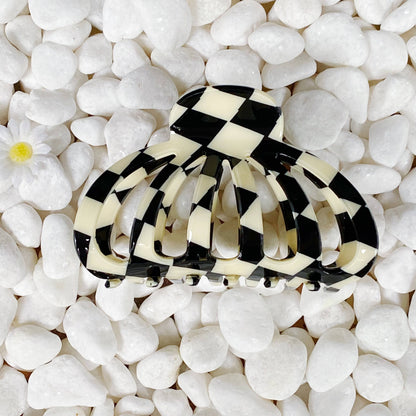 Checkered Hair Claw Clip