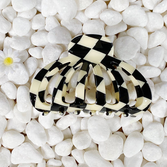 Checkered Hair Claw Clip