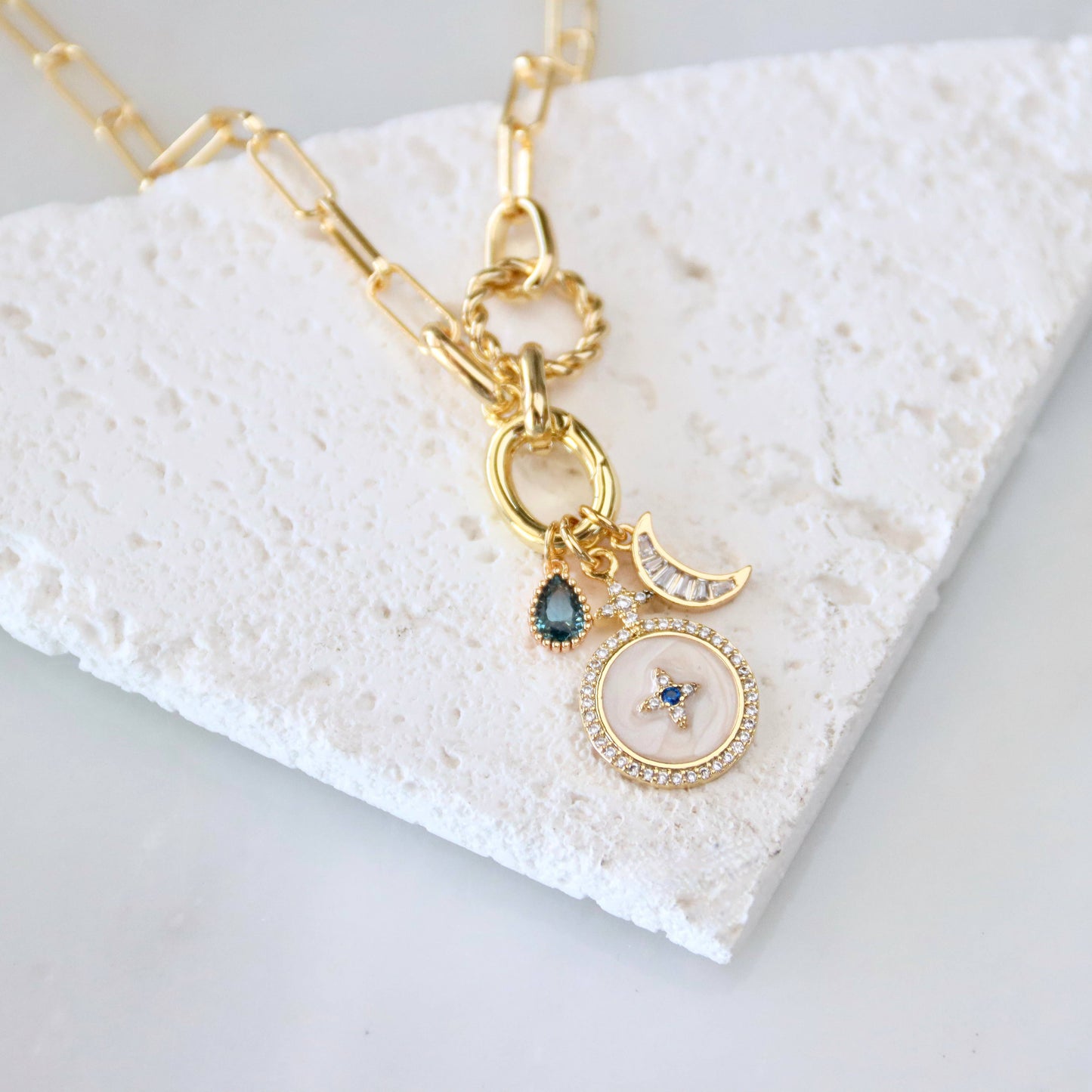 Blue Celestial Charm Necklace