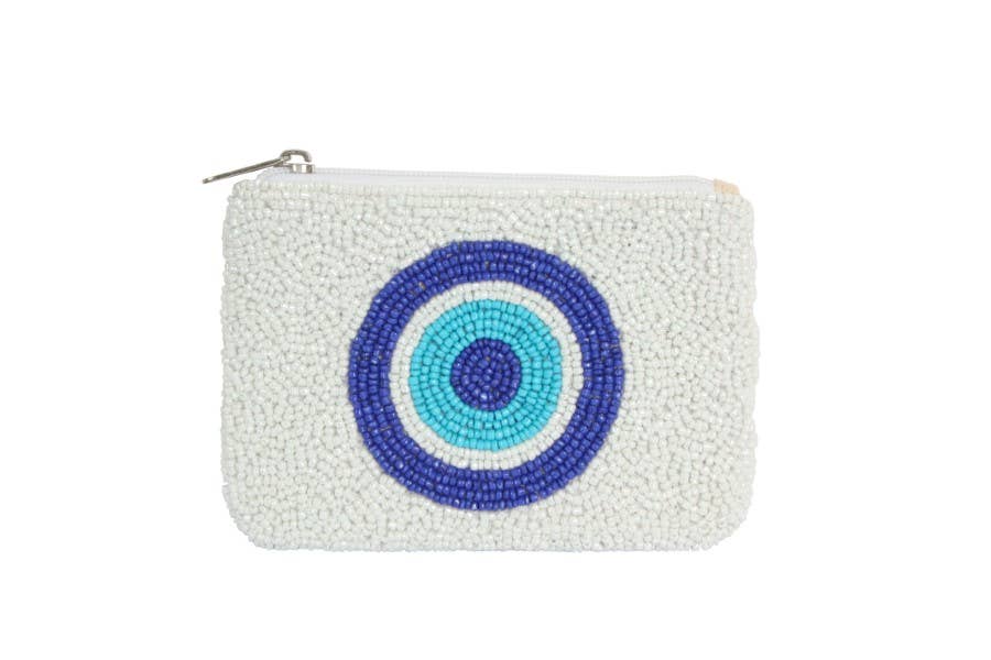 Greek Evil Eye Beaded Coin Purse