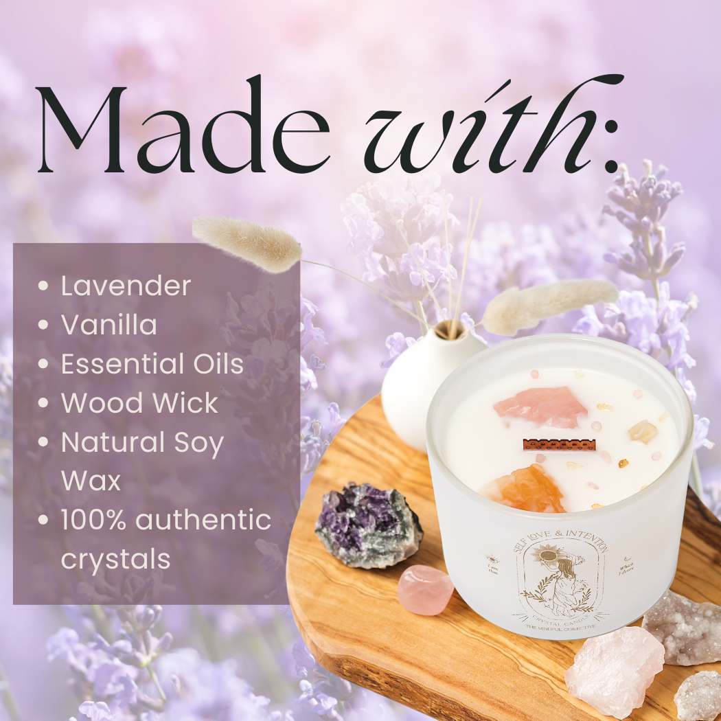 Self Love & Intention Crystal Candle