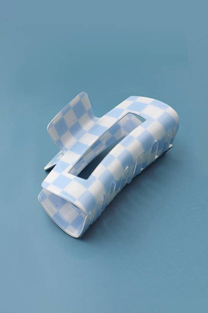 Large Resin Checkered Hair Claw Clip