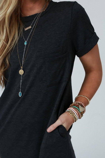 On The Daily Pocket Tee Dress - November Moon  