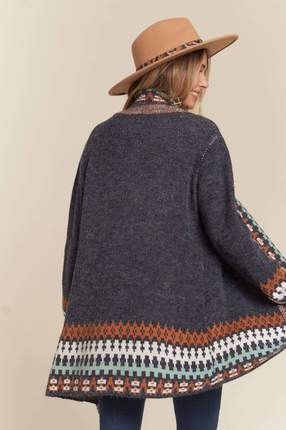 Aztec Cardigan - Navy