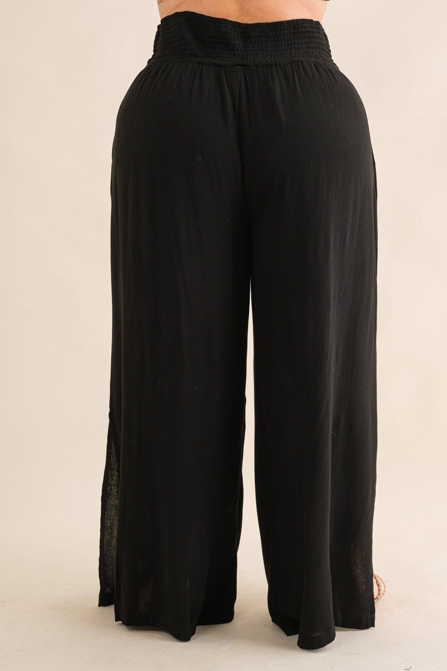 PLUS Wide Leg Palazzo Pants - Black
