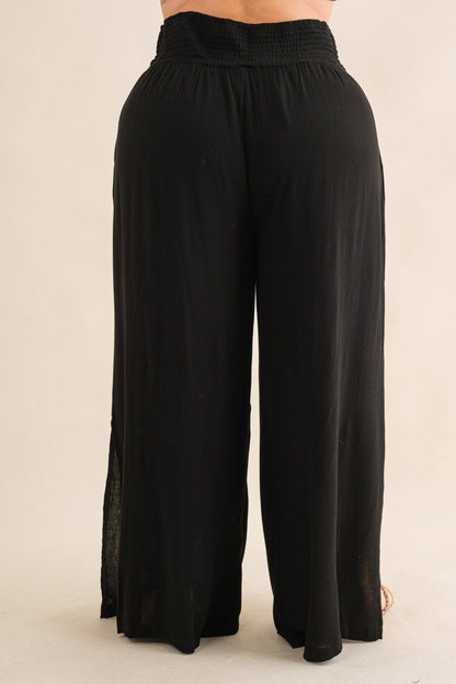 PLUS Wide Leg Palazzo Pants - Black