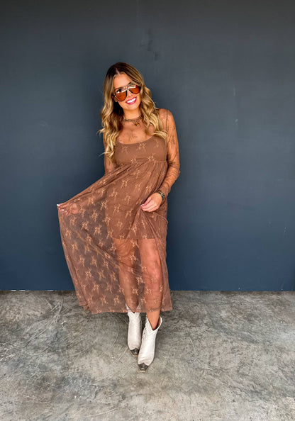 Evangeline Lace Dress - Mocha