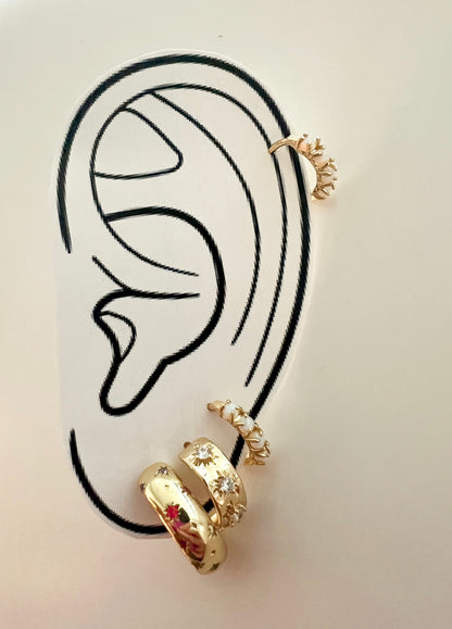 Penny Star Hoop Earrings - November Moon  