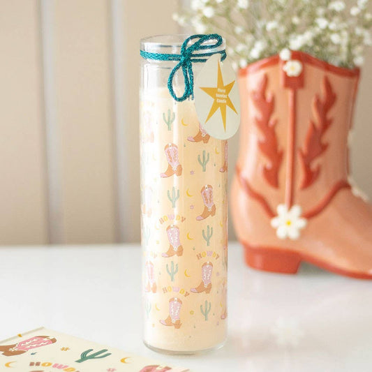 Howdy Cowboy Floral Candle