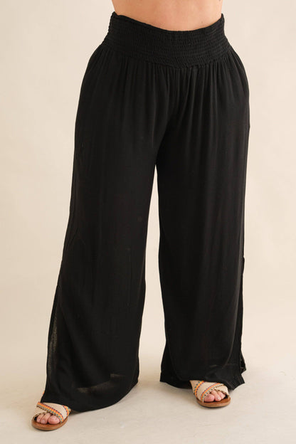 PLUS Crinkle Gauze Wide Leg Palazzo Pants - November Moon  