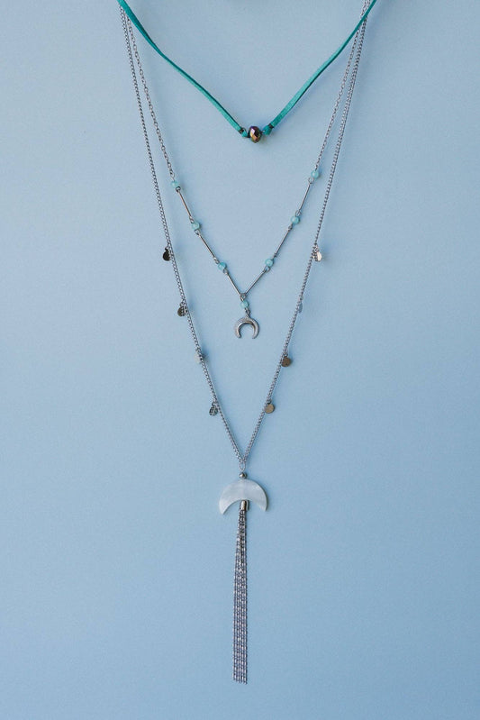Blue Moonstone Layered Necklace