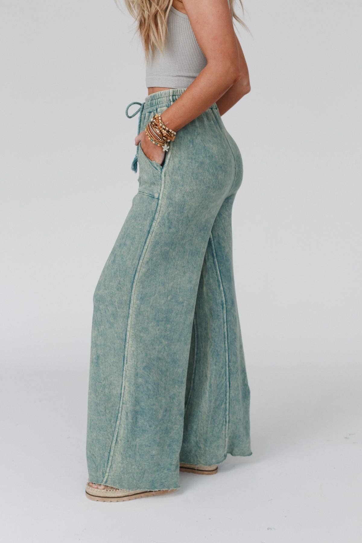 Robin Wide Leg Pant - Turquoise
