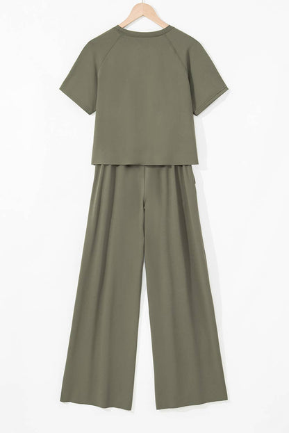 Raw Hem Loose Pant Set