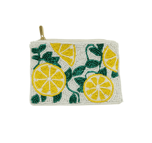 Lemons Beaded Coin Purse