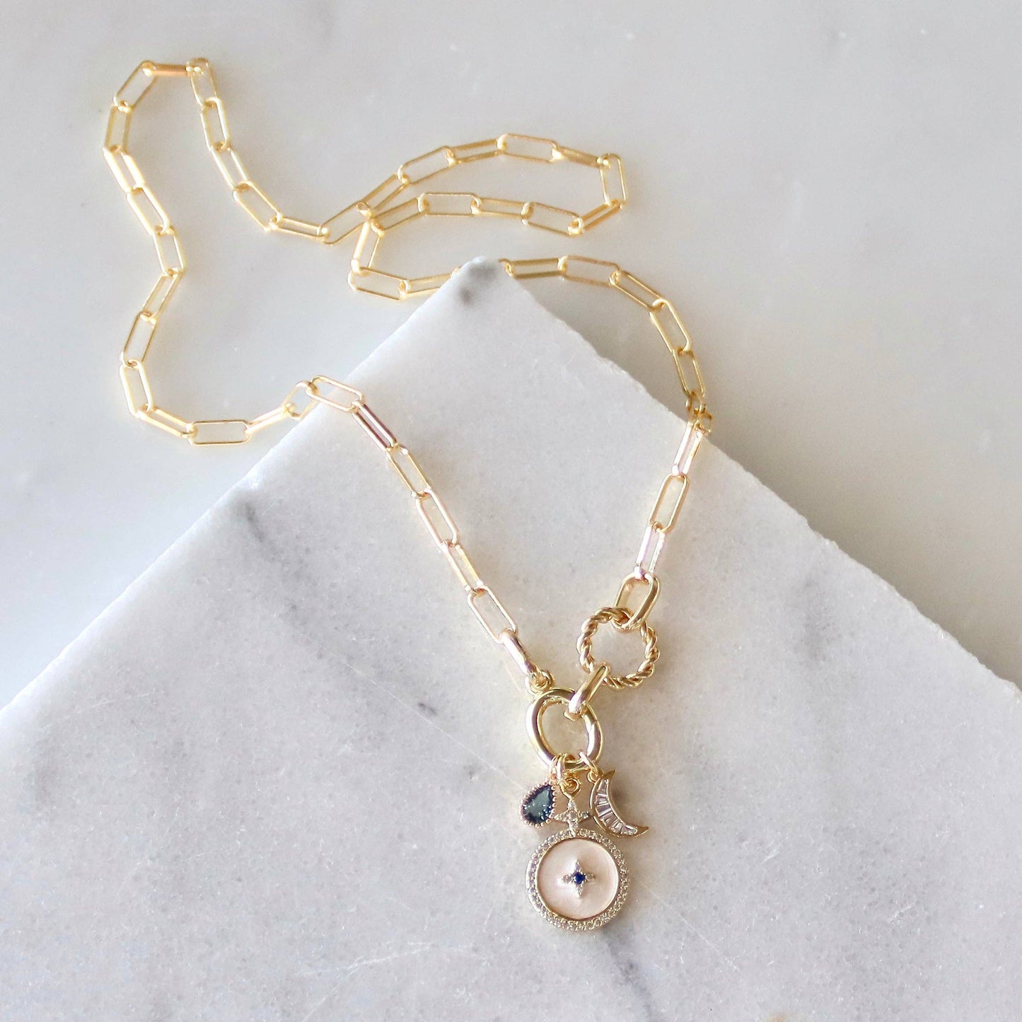 Blue Celestial Charm Necklace