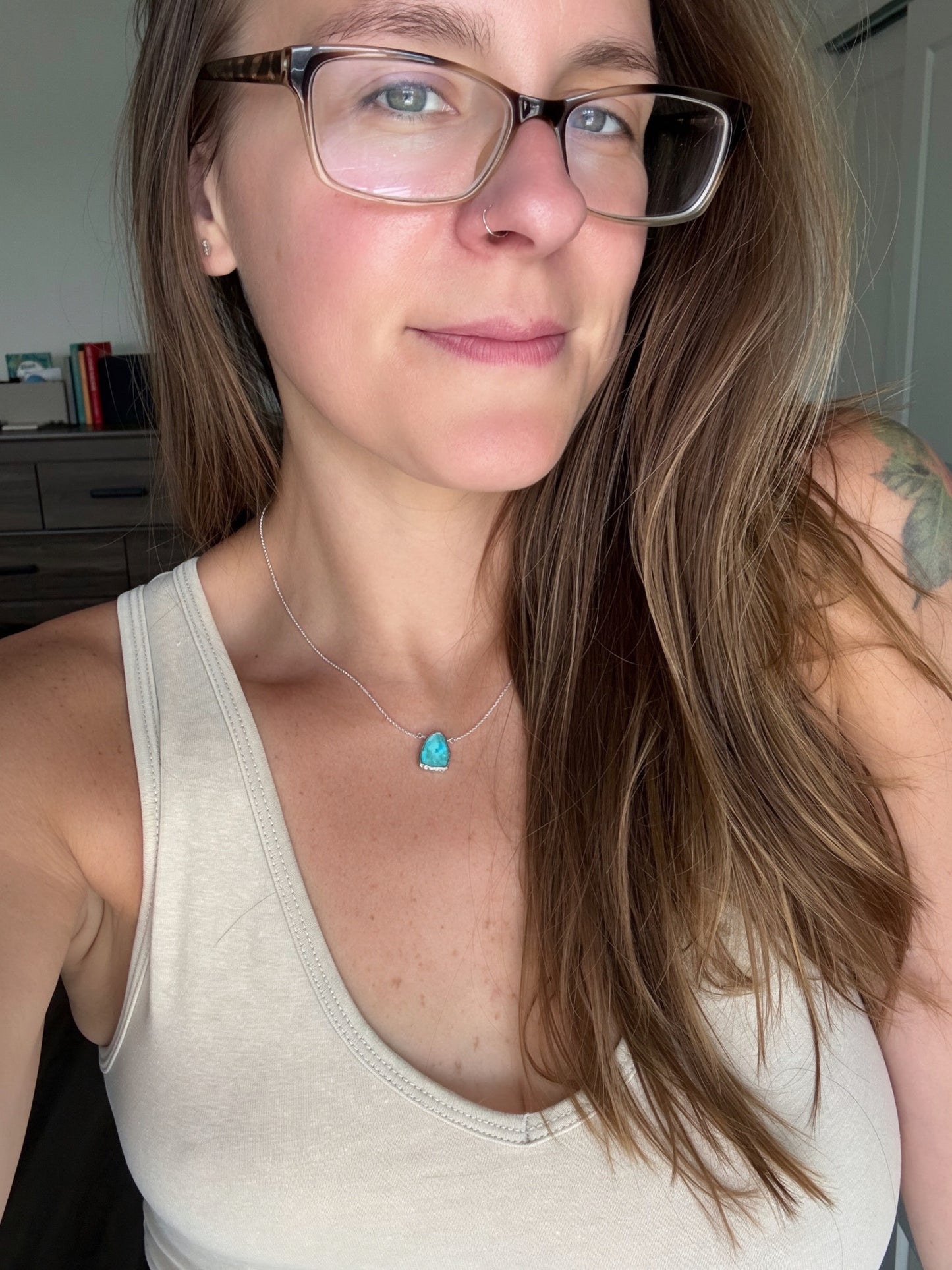 Earth, Wind and Fire Turquoise Necklace - Silver