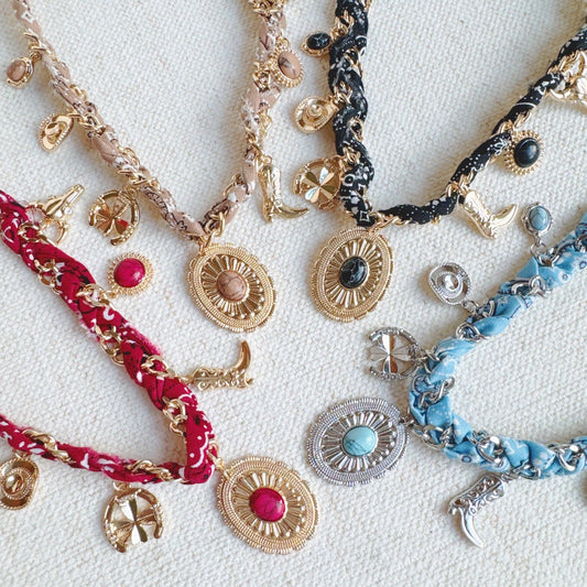 Wild West Desert Charm Scarf Necklace