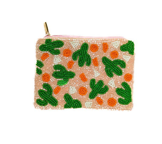 Cactus Beaded Coin Purse