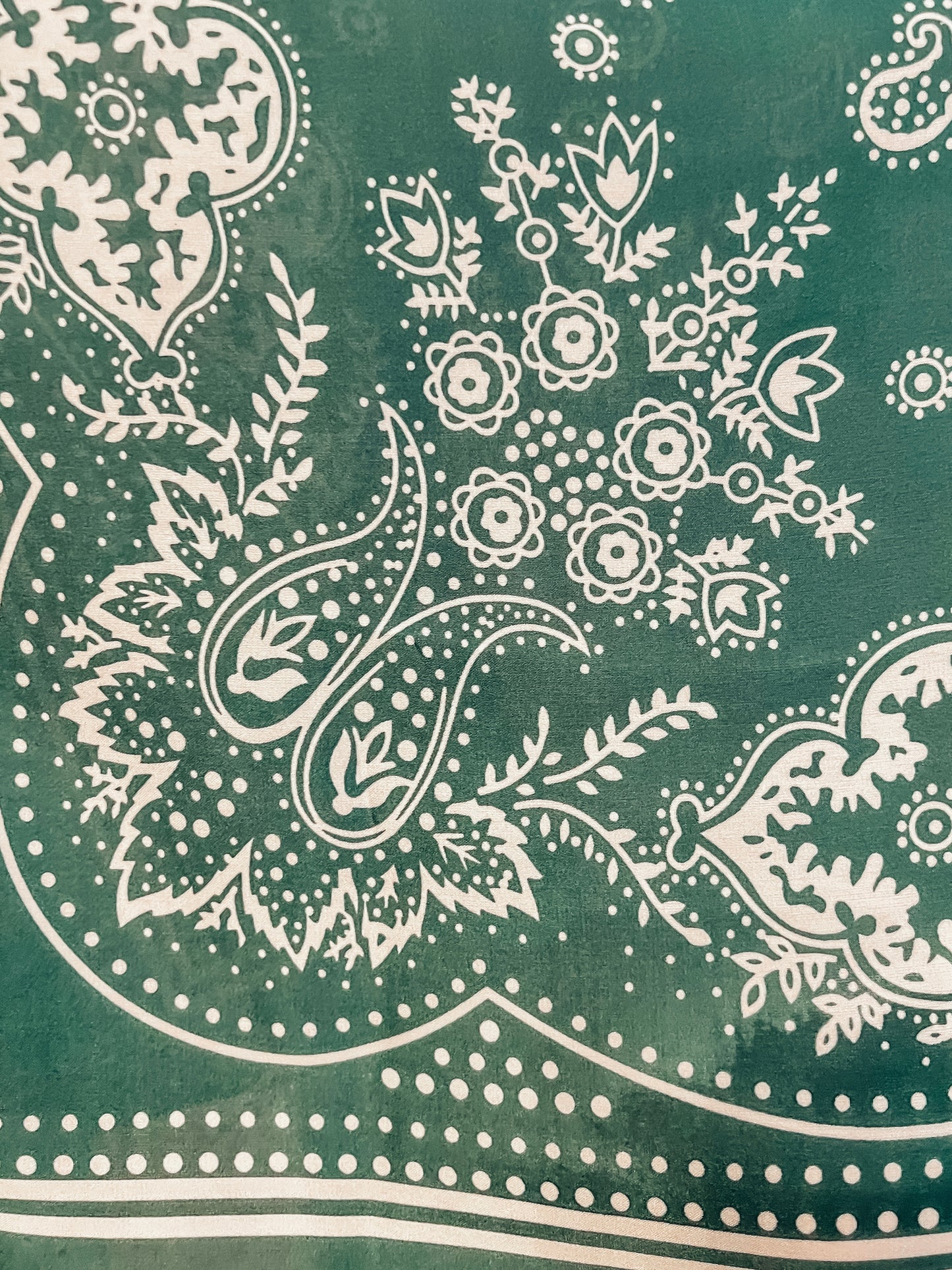 Green Satin Bandana Scarf