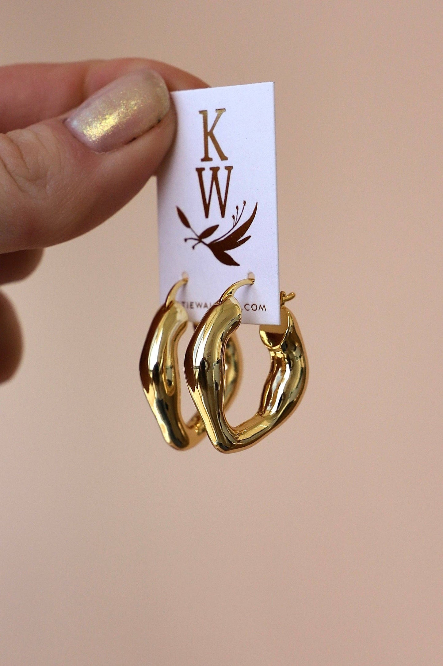 Organic Shape Gold Hoops