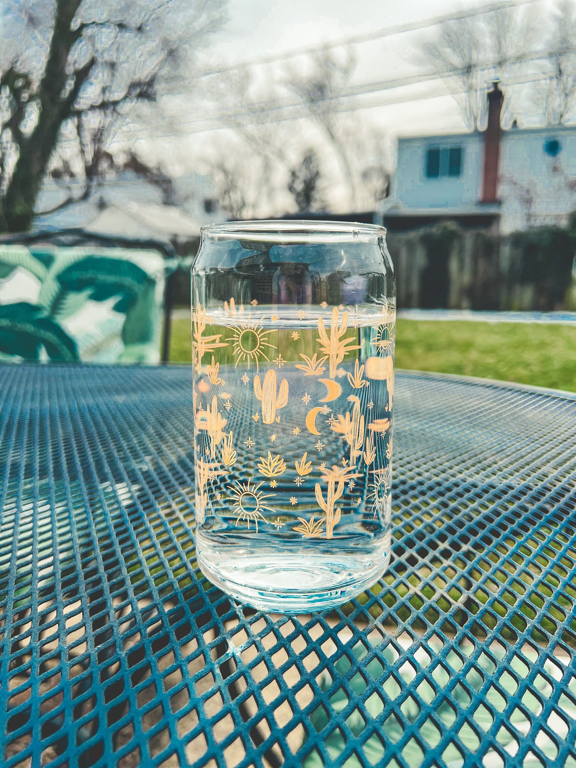 Cactus Glass Can - November Moon  