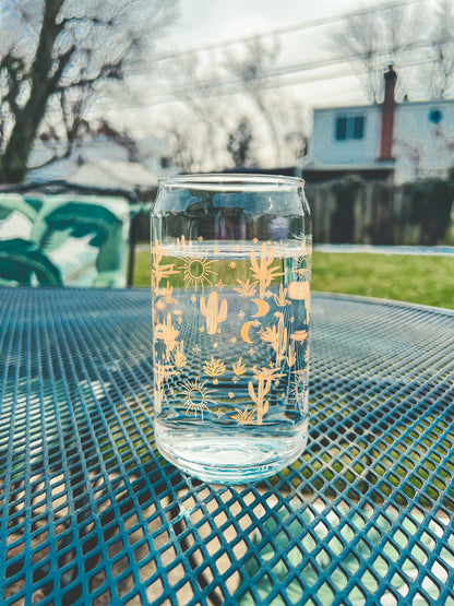 Cactus Glass Can - November Moon  