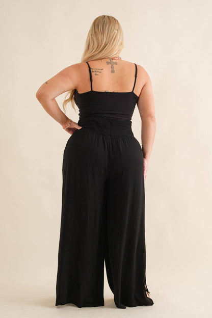 PLUS Wide Leg Palazzo Pants - Black