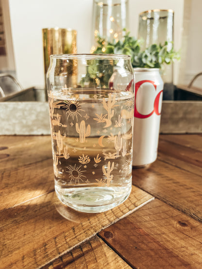 Cactus Glass Can - November Moon  