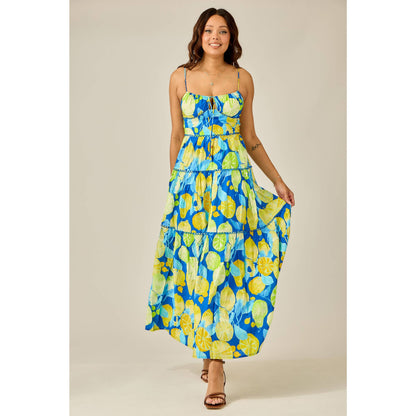 Citrus Splash Tiered Maxi Dress