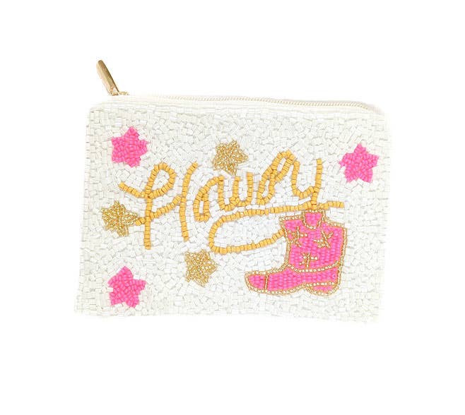 Howdy Beaded Coin Purse