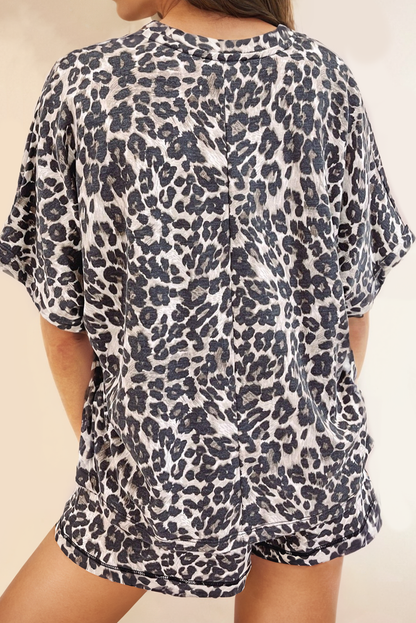 Cheetah T-Shirt & Shorts Lounge Set