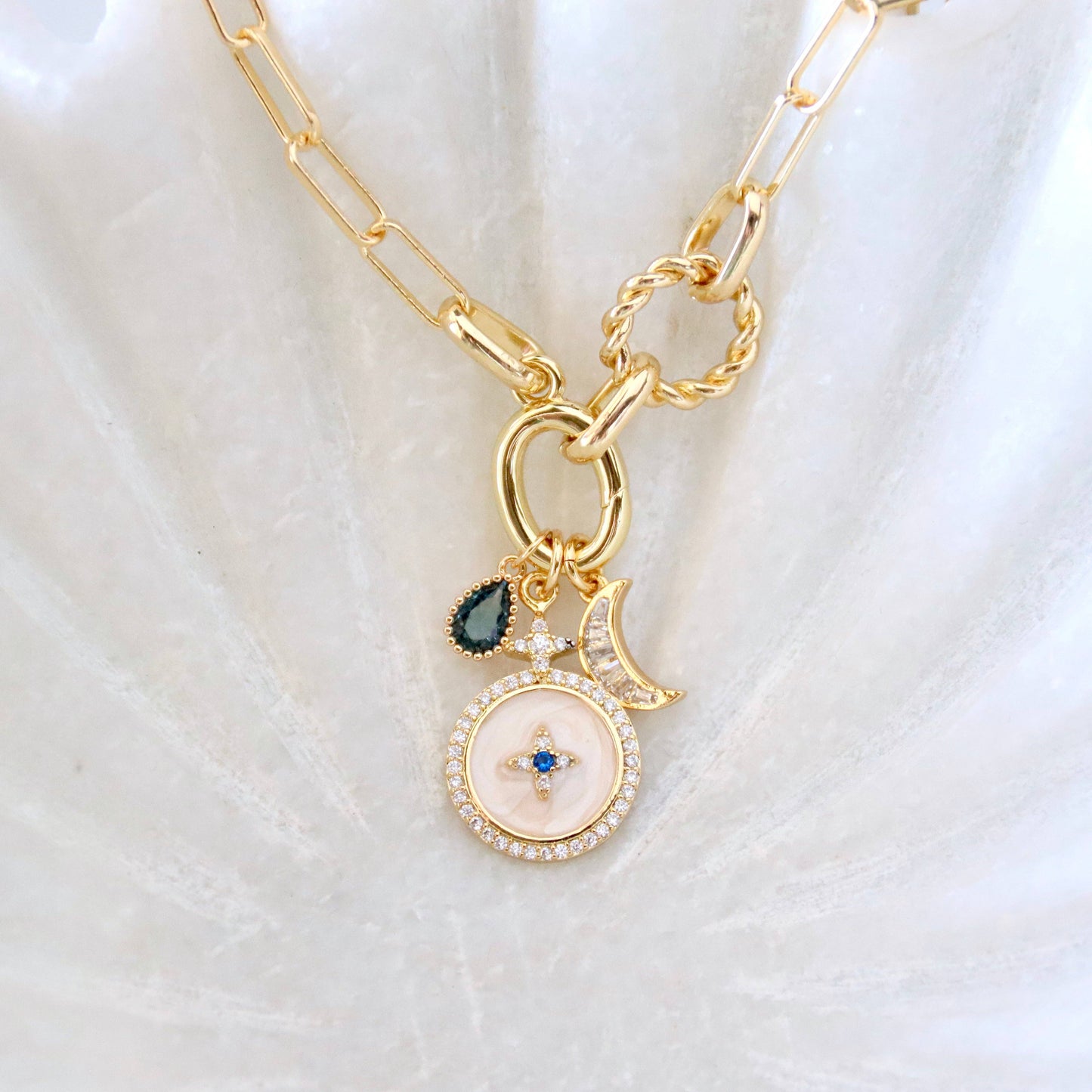 Blue Celestial Charm Necklace